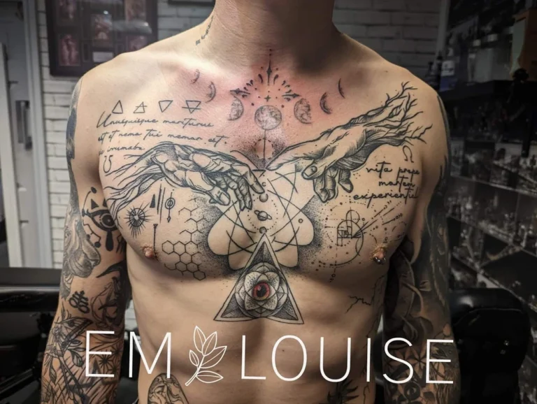 Linework tattoo by Em Louise