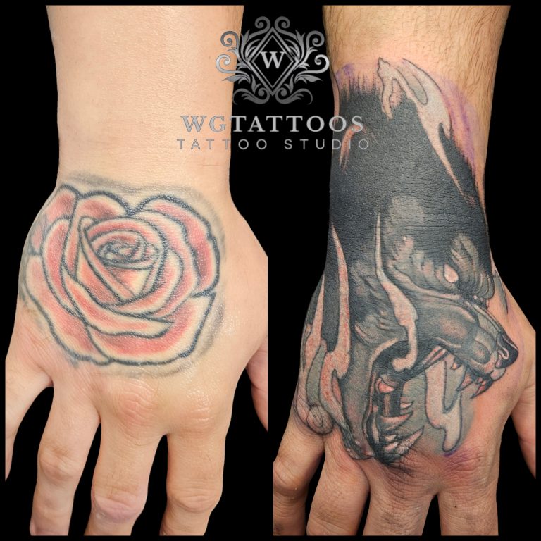 Cover-up tattoo by Wayne Goodwin