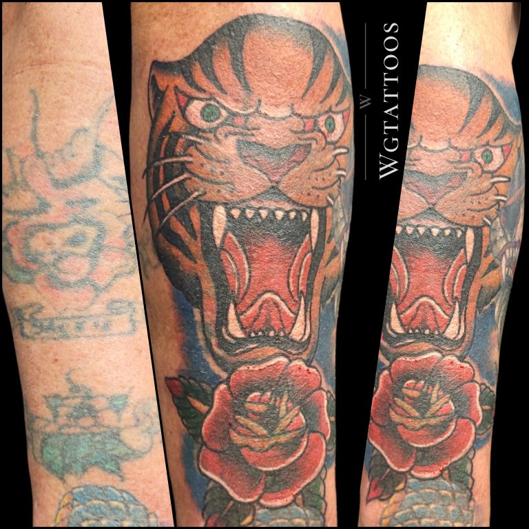 Cover-up tattoo by Wayne Goodwin
