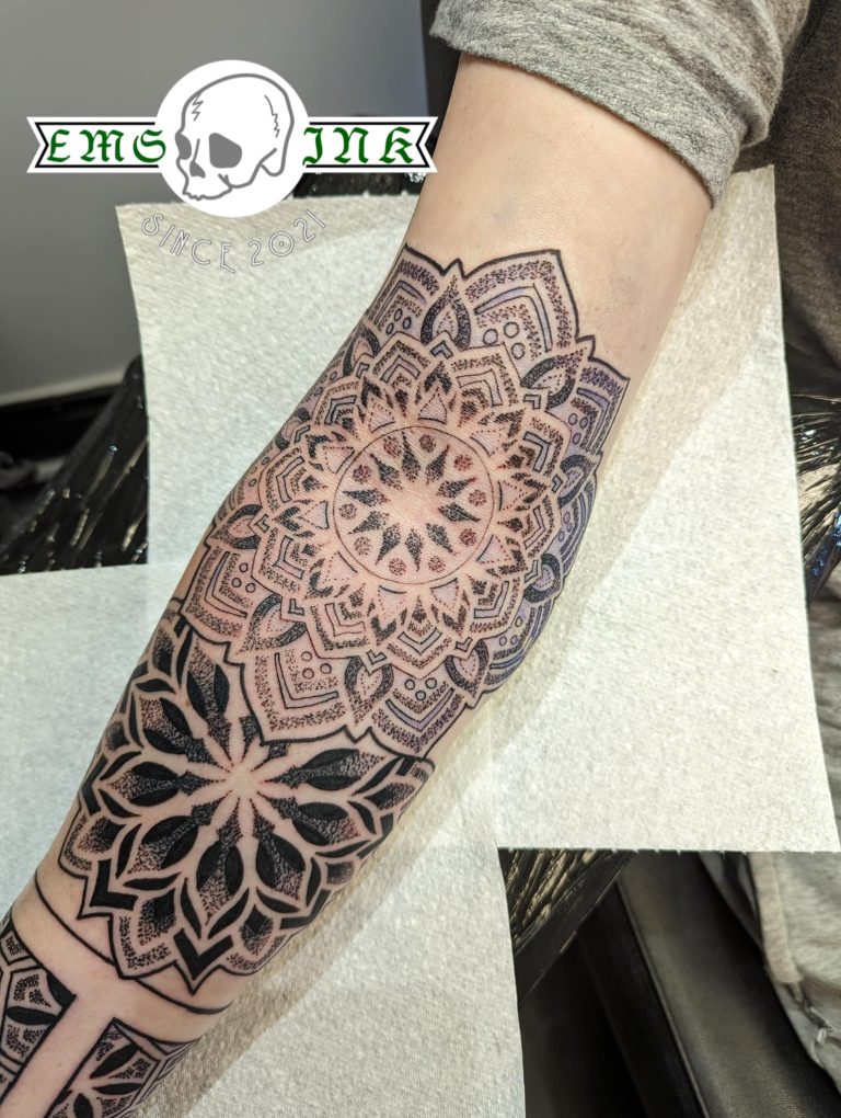 Linework tattoo by Em Louise