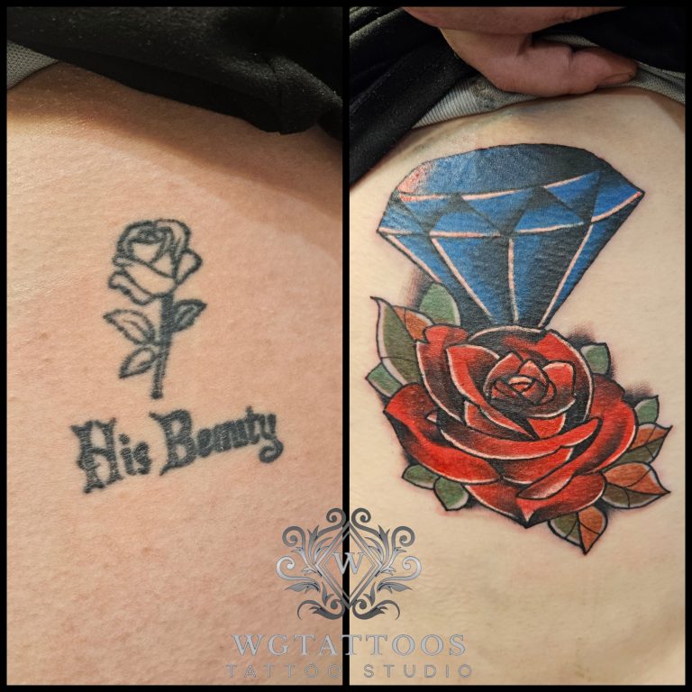 Cover-up tattoo by Wayne Goodwin