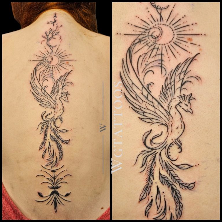 Linework tattoo by Wayne Goodwin