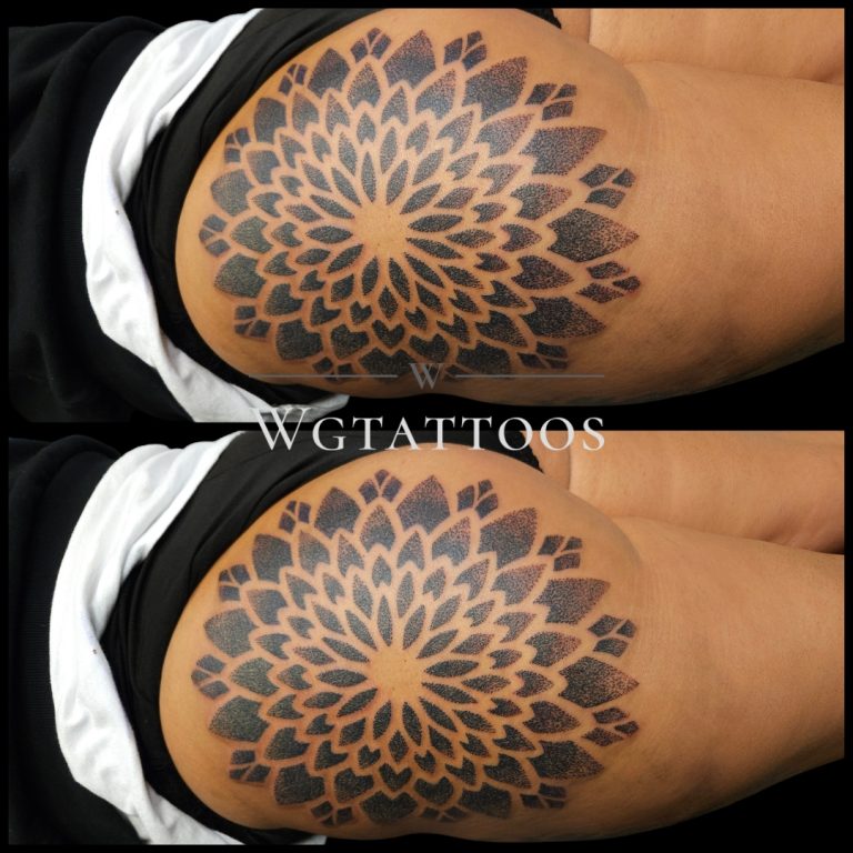 Linework tattoo by Wayne Goodwin