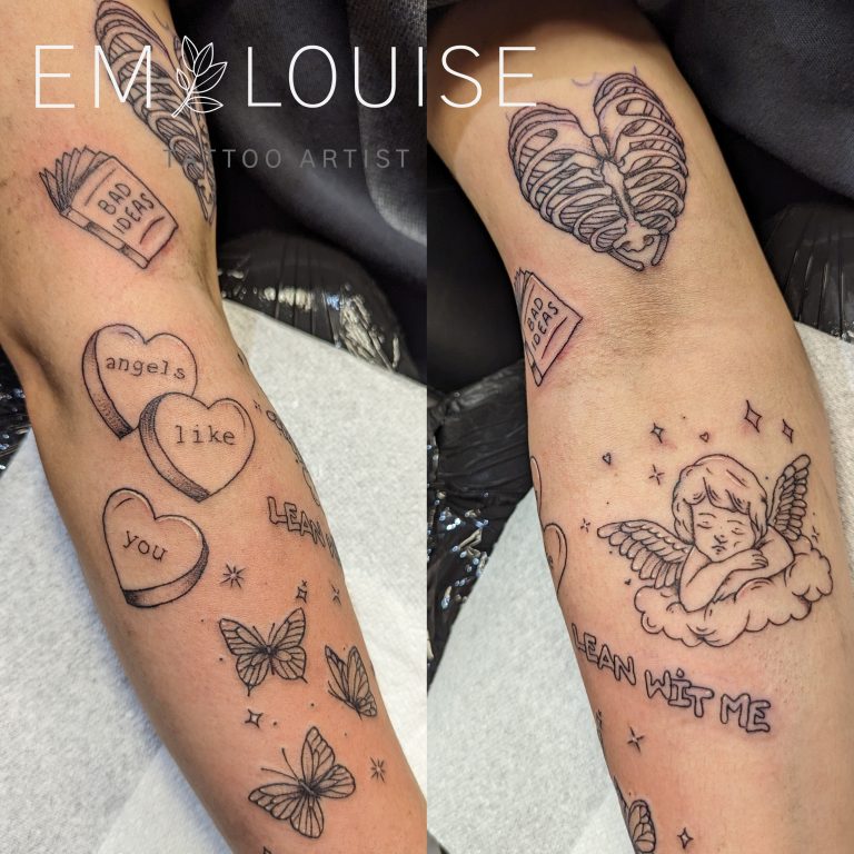 Linework tattoo by Em Louise