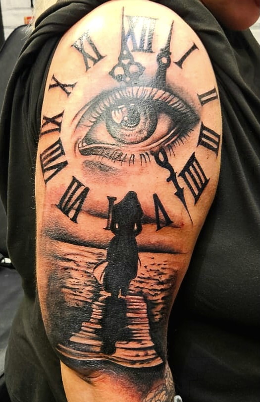 Black and grey tattoo by Leah Lillian