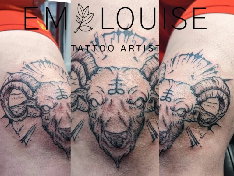 Black and grey tattoo by Em Louise