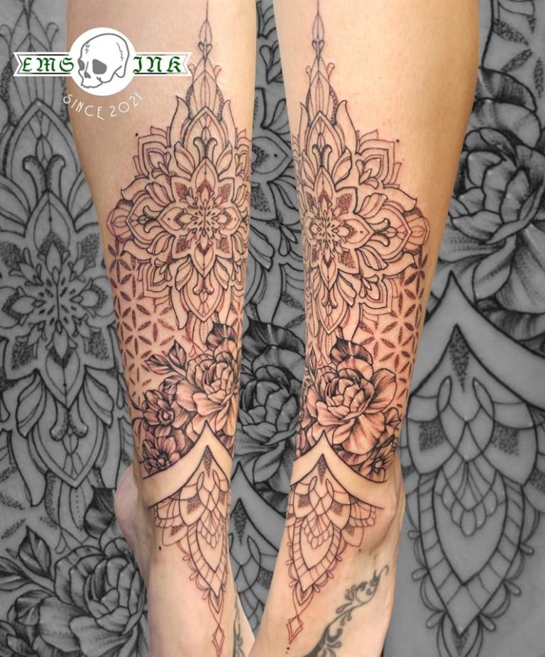 Linework tattoo by Em Louise