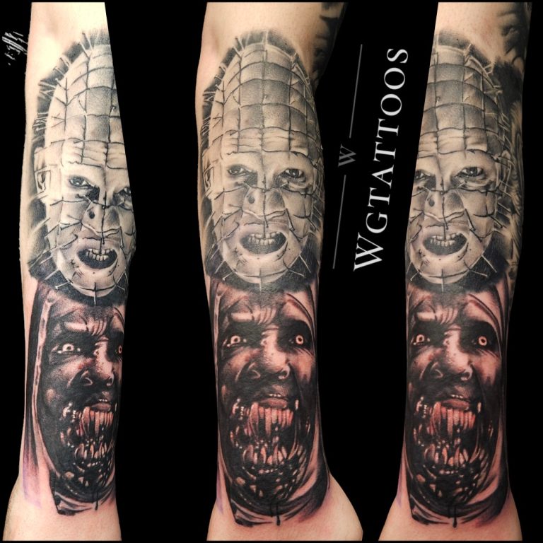 Black and grey tattoo by Wayne Goodwin